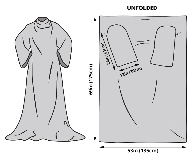Sleeve Blanket size chart - Cow Print Shop