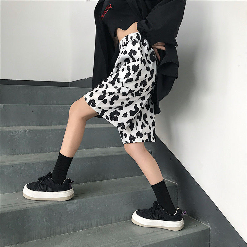 White Cow Summer 2020 Running Sport Shorts for Women Streetwear Harajuku Korean Joggers Women Elastic High 5 - The Cow Print