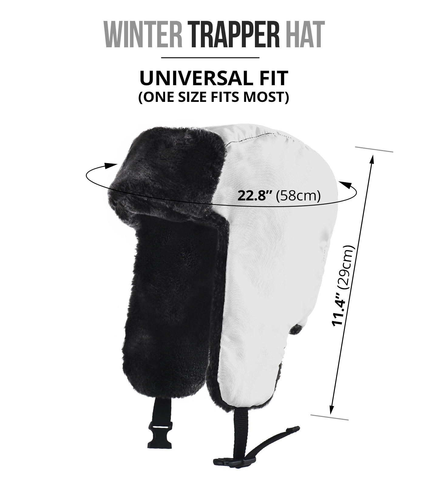 Winter Trapper Hat size chart - The Cow Print