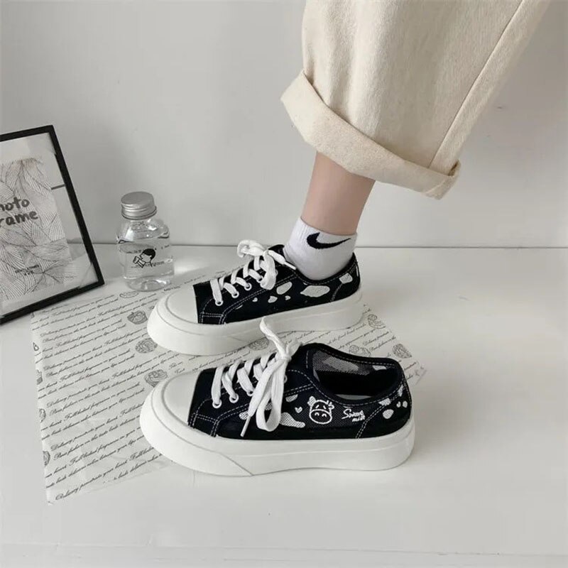 Women s Casual Fashion Sports Shoes Female Tennis Platform Low Top Canvas Sneakers 2021 New Cows 1 - The Cow Print
