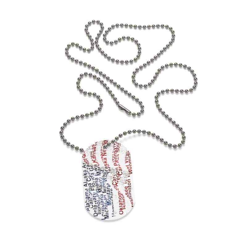 American Flag Dog Tag CL1211 One Size / White Official COW PRINT Merch