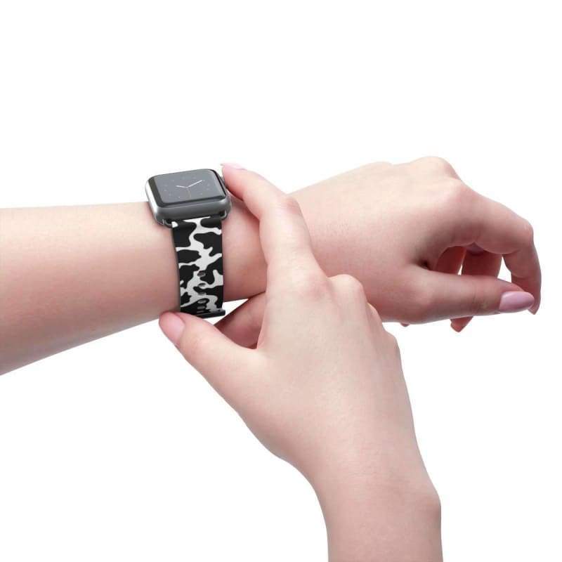 Glam Cow Print Apple Watch Band CL1211 38 mm / 40 mm / Black Matte Official COW PRINT Merch