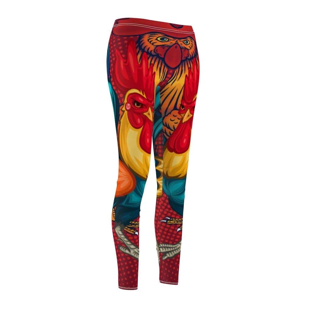 Colorful Rooster Leggings CL1211 White Seams / M Official COW PRINT Merch