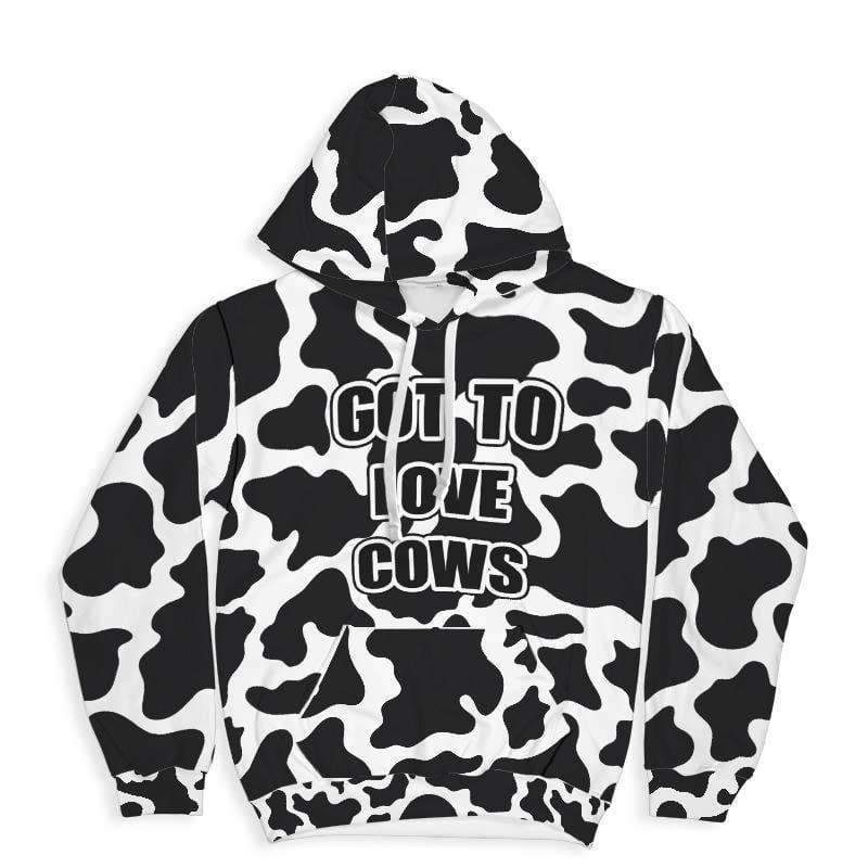Got To Love Cows All Over Print Hoodie CL1211 XXS Official COW PRINT Merch