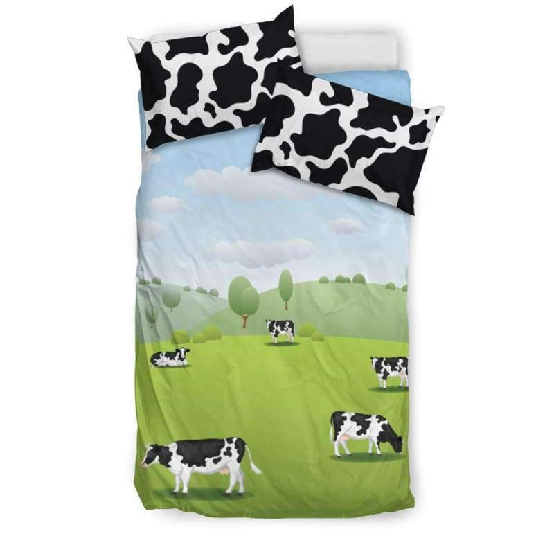 Meadow Cow Bedset CL1211 Bedding Set - Black - Meadow Cow Bedset / US Queen/Full Official COW PRINT Merch