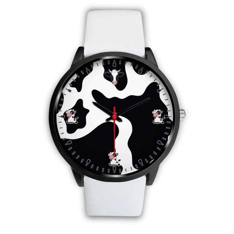 Mens 40mm / White Leather Official COW PRINT Merch