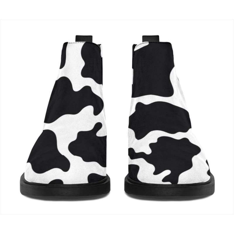 Women’s Fashion Boots - Cow Print Boots - Black / US6.5 (EU37) Official COW PRINT Merch