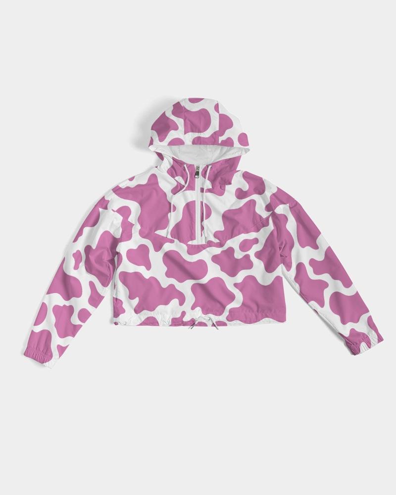 cloth pink cow women s cropped windbreaker 8 - The Cow Print