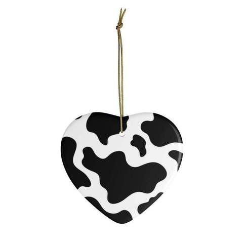 cow ceramic ornaments art wall decor cp home living seasonal items printify designs for farmers fruit heart - The Cow Print