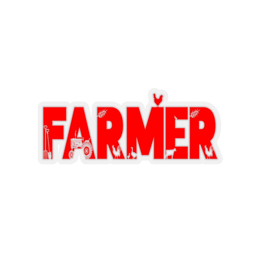 Farmer Stickers CL1211 4" × 4" / Transparent Official COW PRINT Merch