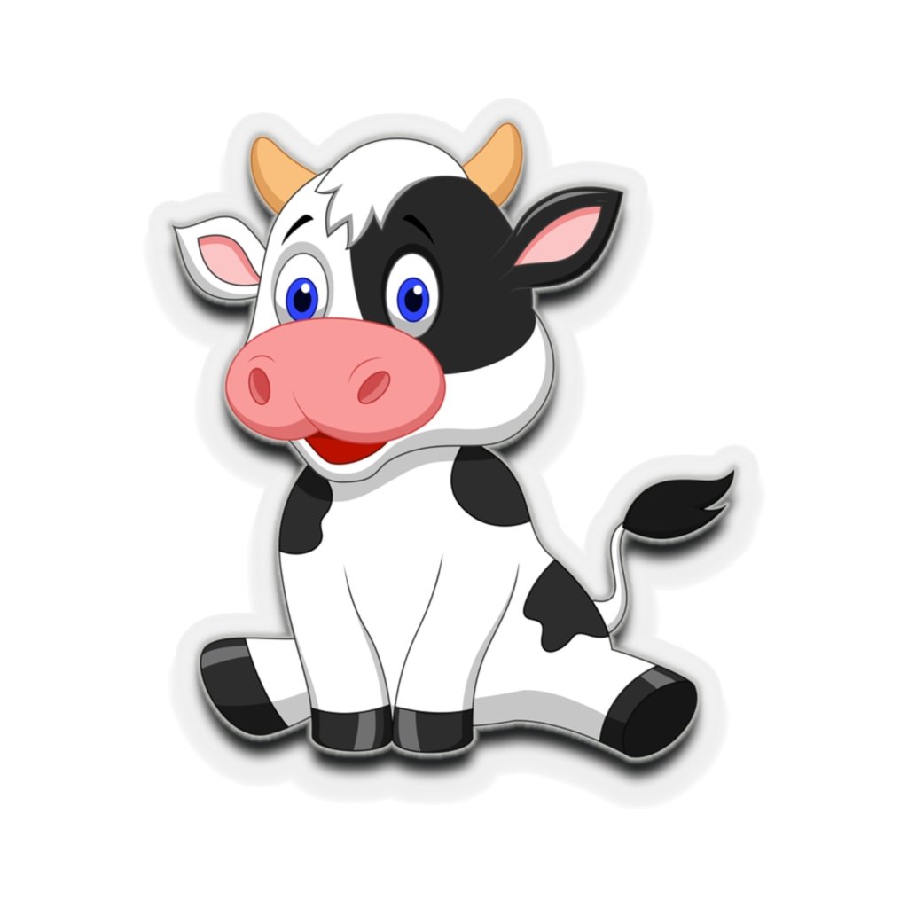 Cute Calf Stickers CL1211 3" × 3" / Transparent Official COW PRINT Merch