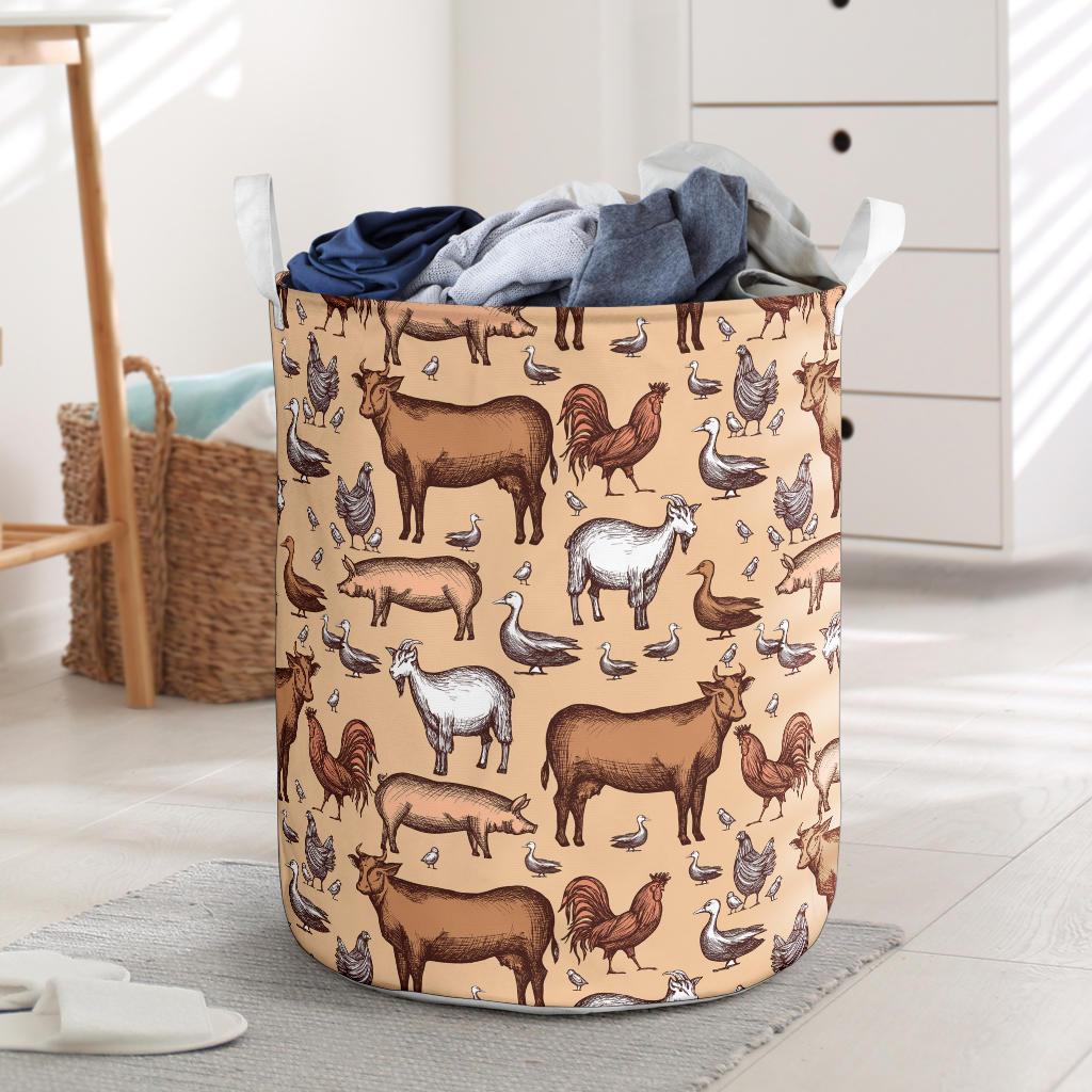 Laundry Basket - Sketch Farm Animals
