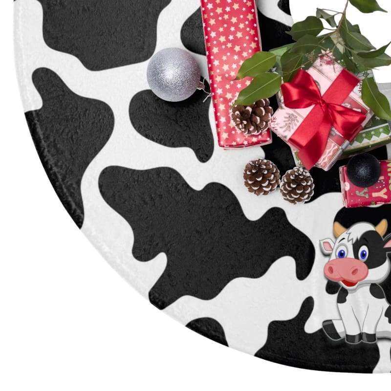 Cow Print Christmas Tree Skirt CL1211 One Size Official COW PRINT Merch