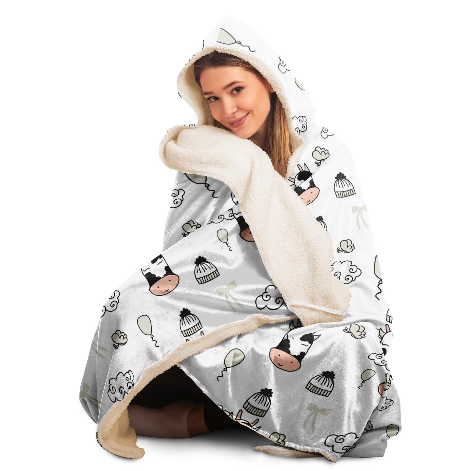 hooded blanket aop cute cows hooded blanket 7 - The Cow Print