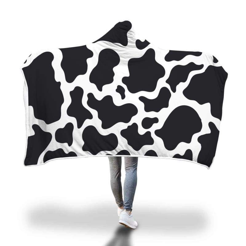 Cozy Cow Print Hooded Blanket CL1211 Youth 60"x40" Official COW PRINT Merch