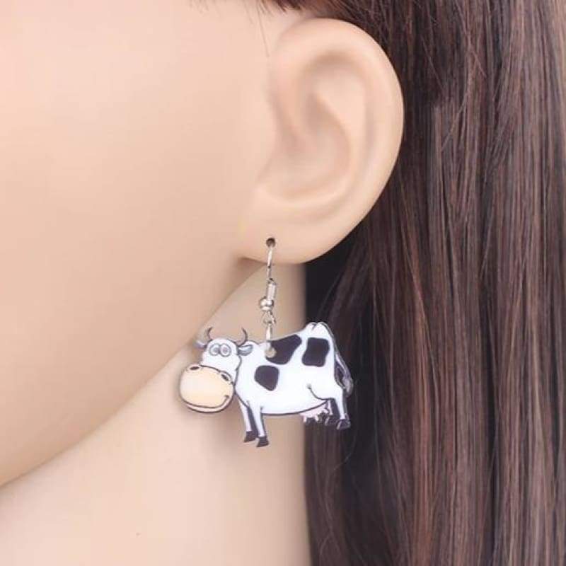 Acrylic Cute Cow Earrings For Women CL1211 Default Title Official COW PRINT Merch
