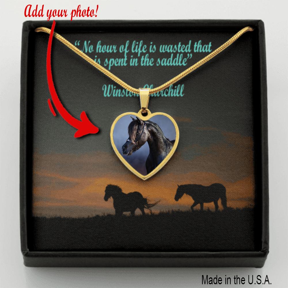 Personalized Horse Necklace CL1211 Luxury Necklace (.316 Surgical Steel) / No Official COW PRINT Merch