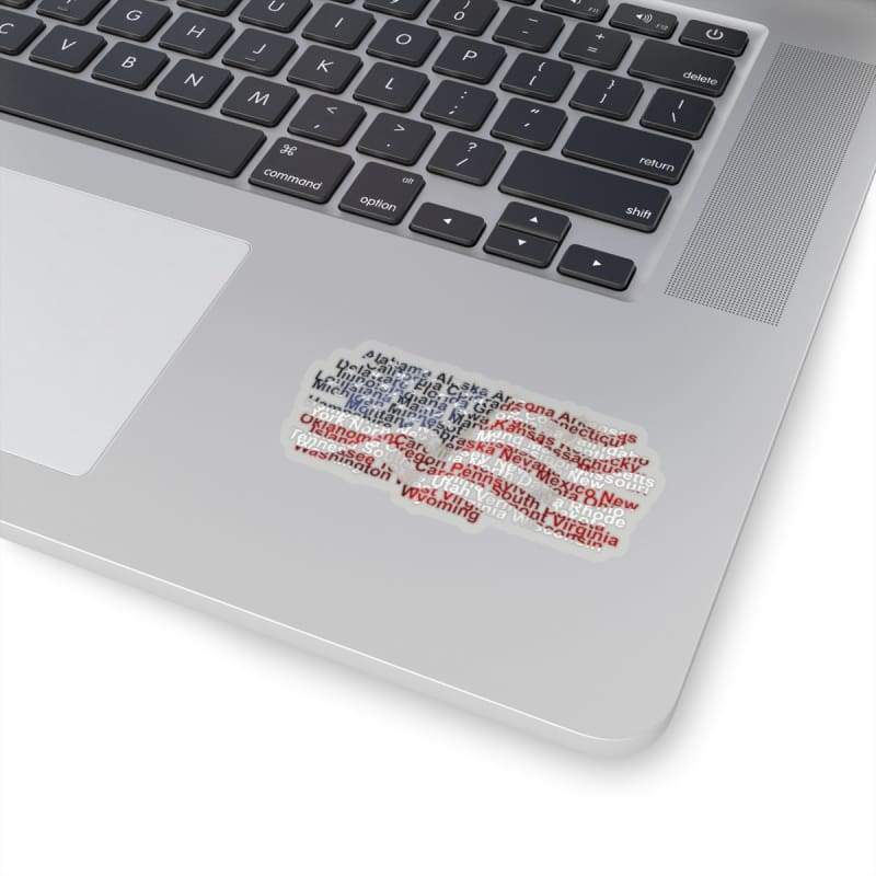 paper products usa flag with states sticker 9 - The Cow Print