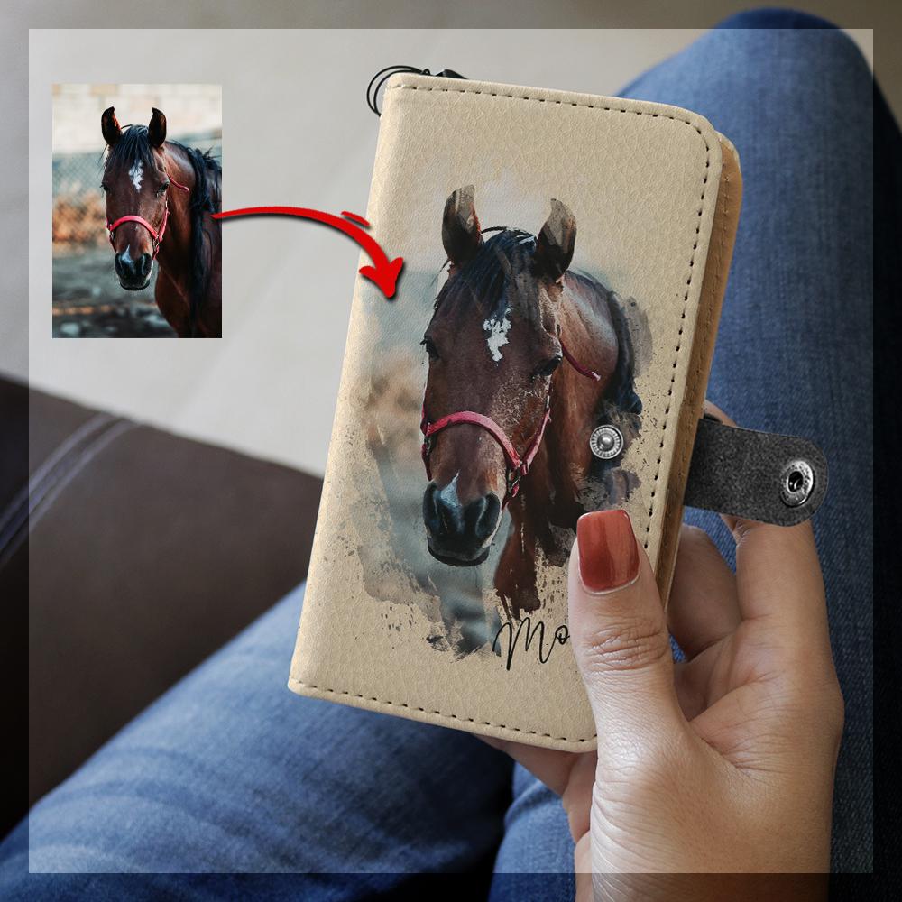 Personalized Watercolor Horse Phone Wallet CL1211 iPhone 12 Official COW PRINT Merch