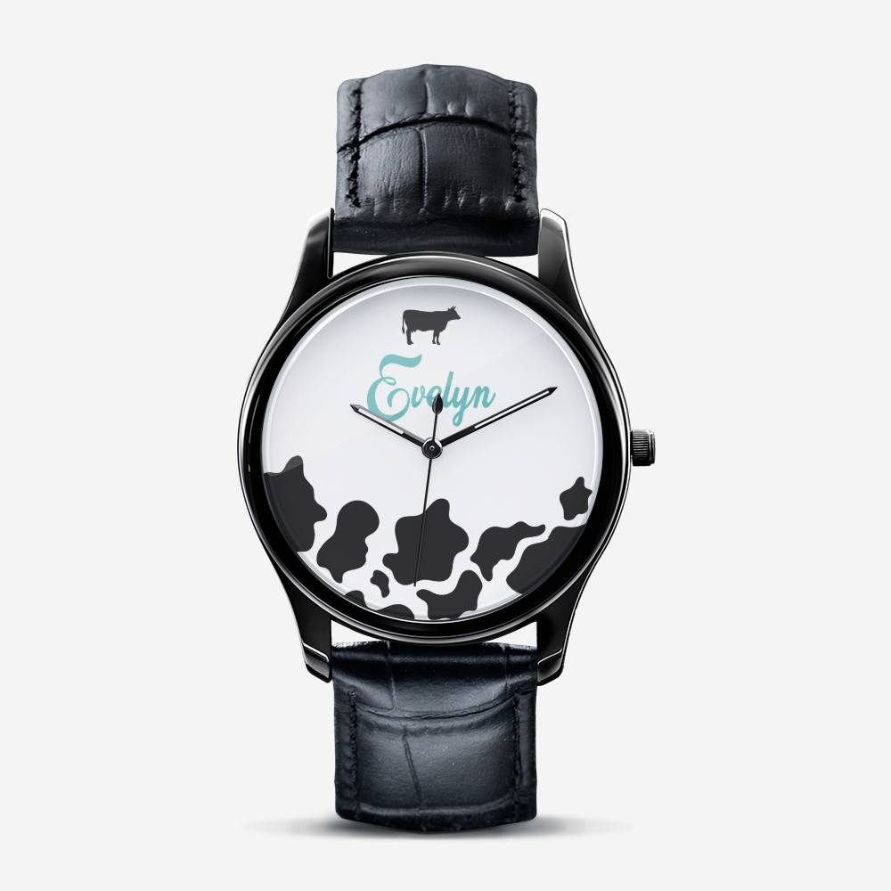 Personalized Cow Quartz Watch CL1211 31 mm / Black Official COW PRINT Merch