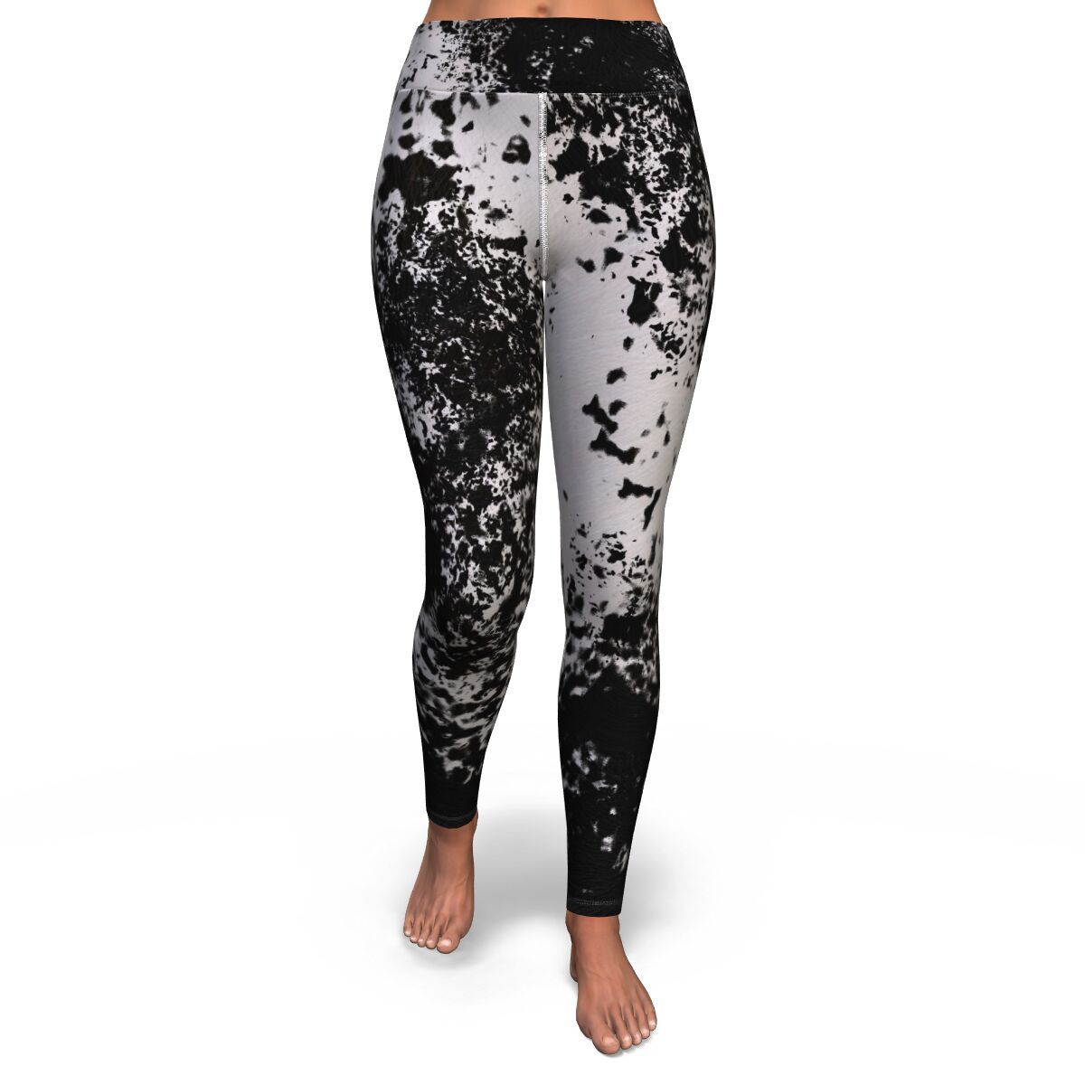 Cow Print Yoga Leggings Black and White CL1211 XS Official COW PRINT Merch
