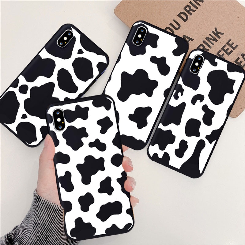 Soft TPU Silicone Rubber Phone Case Cover for IPhone 12 Pro 7 8 Plus X Xs - The Cow Print