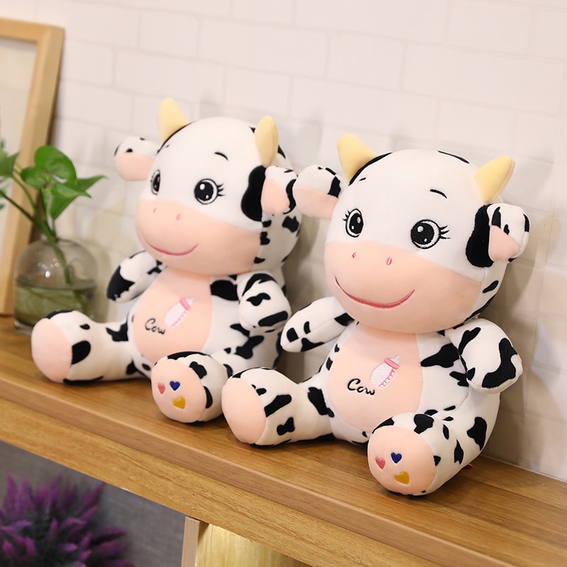 1pc 22 26CM Kawaii Baby Cow Plush Toys Stuffed Soft Animal Cute Cattle Dolls for Kids 1 - The Cow Print