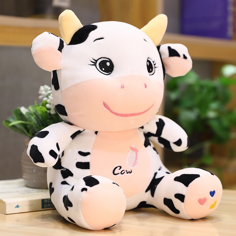 1pc 22 26CM Kawaii Baby Cow Plush Toys Stuffed Soft Animal Cute Cattle Dolls for Kids 5 - The Cow Print