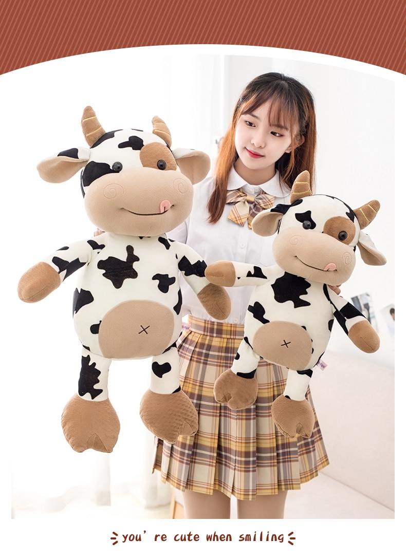 2020 New Plush Cow Toy Cute Cattle Plush Stuffed Animals Cattle Soft Doll Kids Toys Birthday Gift for Children