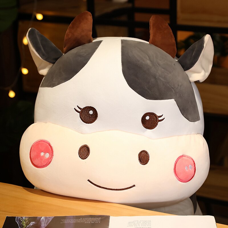 25 55cm Lovely Milk Cow Plush Toys Cartoon Plush Cattle With Donuts Pillow Kawaii Dolls Nice 5 - The Cow Print