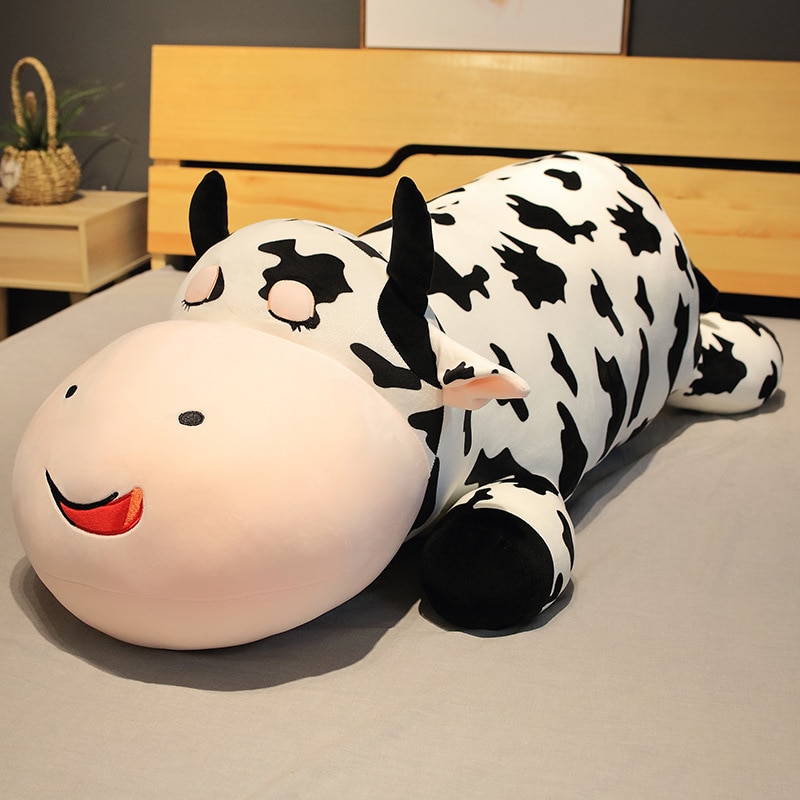 80 120cm Giant Size Lying Cow Soft Plush Sleep Pillow Stuffed Cute Animal Cattle Plush Toys 3 - The Cow Print
