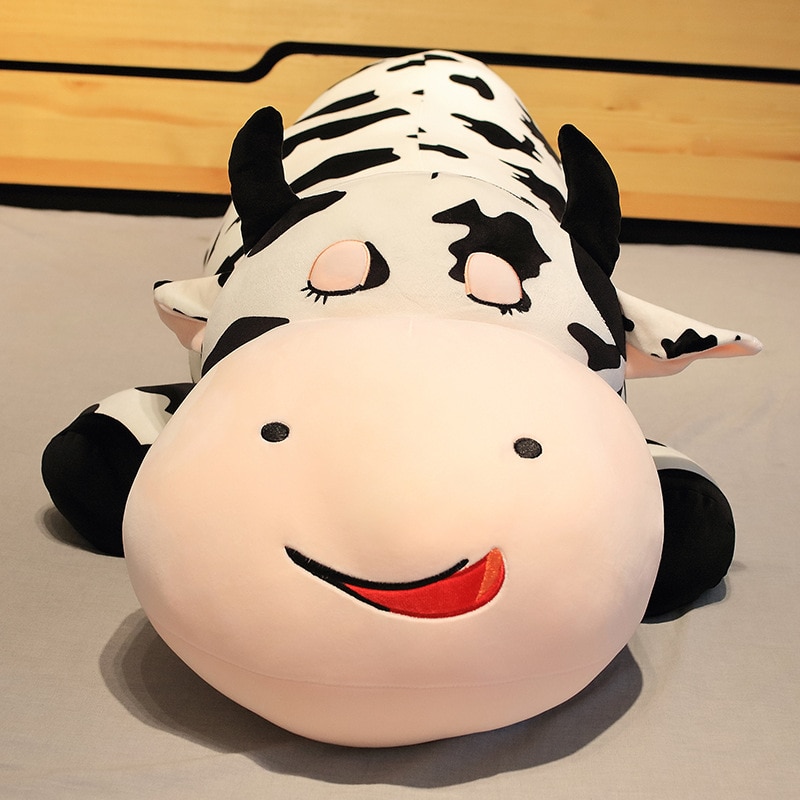 80-120cm Giant Size Lying Cow Soft Plush Sleep Pillow Stuffed Cute Animal Cattle Plush Toys for Children Lovely Baby Girls Gift