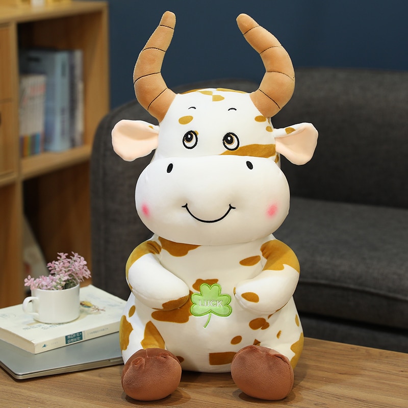 New Year of The Bull 2021 Symbol Gift OX Year Doll Rattle Decor Kawaii Lucky Cute 3 - The Cow Print